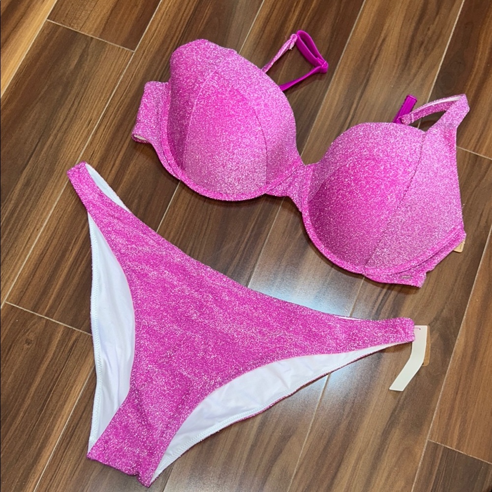 PINK Victoria's Secret Glitter Pink Bikini